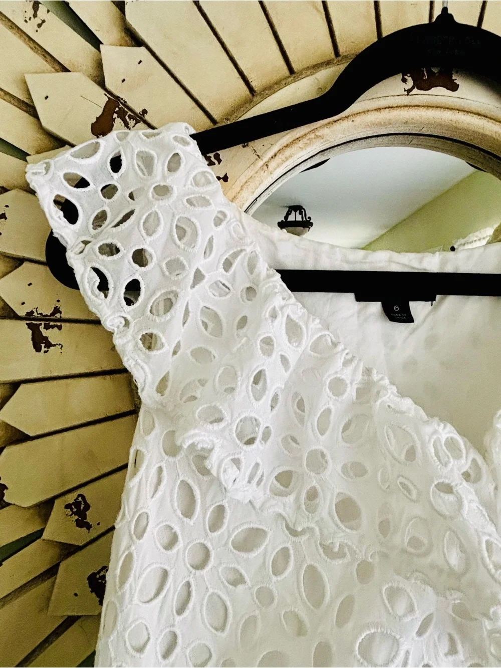 J.Crew White Eyelet Ruffle Maxi Dress Size 6 Coastal Cottagecore - Picture 7 of 7